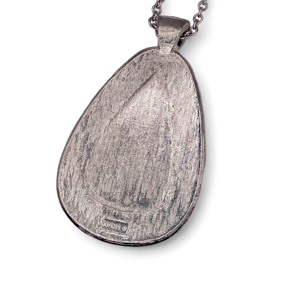 Vintage Avon Peachy Pink Lucite Pendant with Rhinestones - Picture 4 of 6